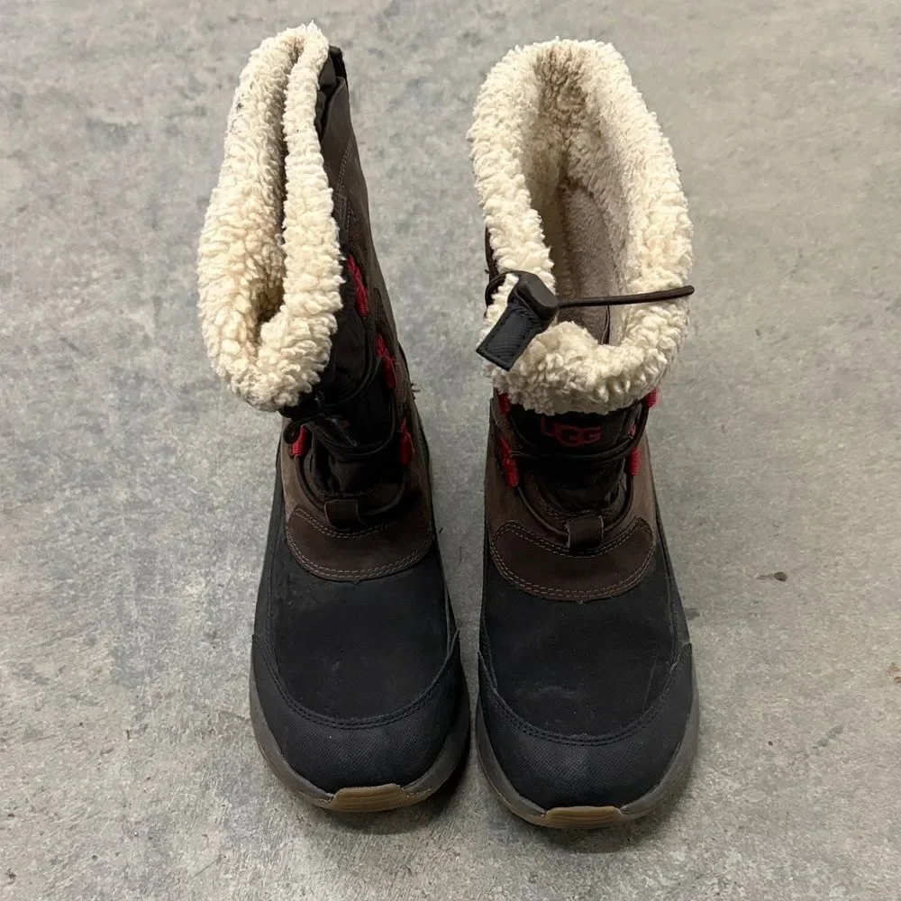 UGG Black and Brown Boots with Cream Lining